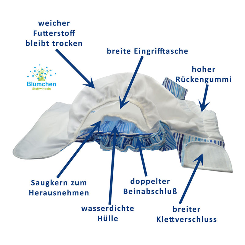 Blümchen Stoffwindel für Kinder & Erwachsene: Inkontinenz Windeln (Gr. XS, S & L) - Cozy Lion