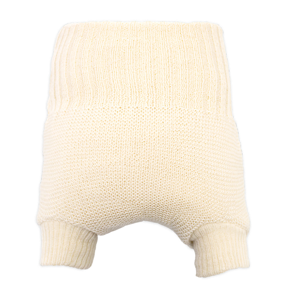 Little Clouds – doppeltgestrickte Wollüberhose aus Merinowolle – Made in Germany - Natur