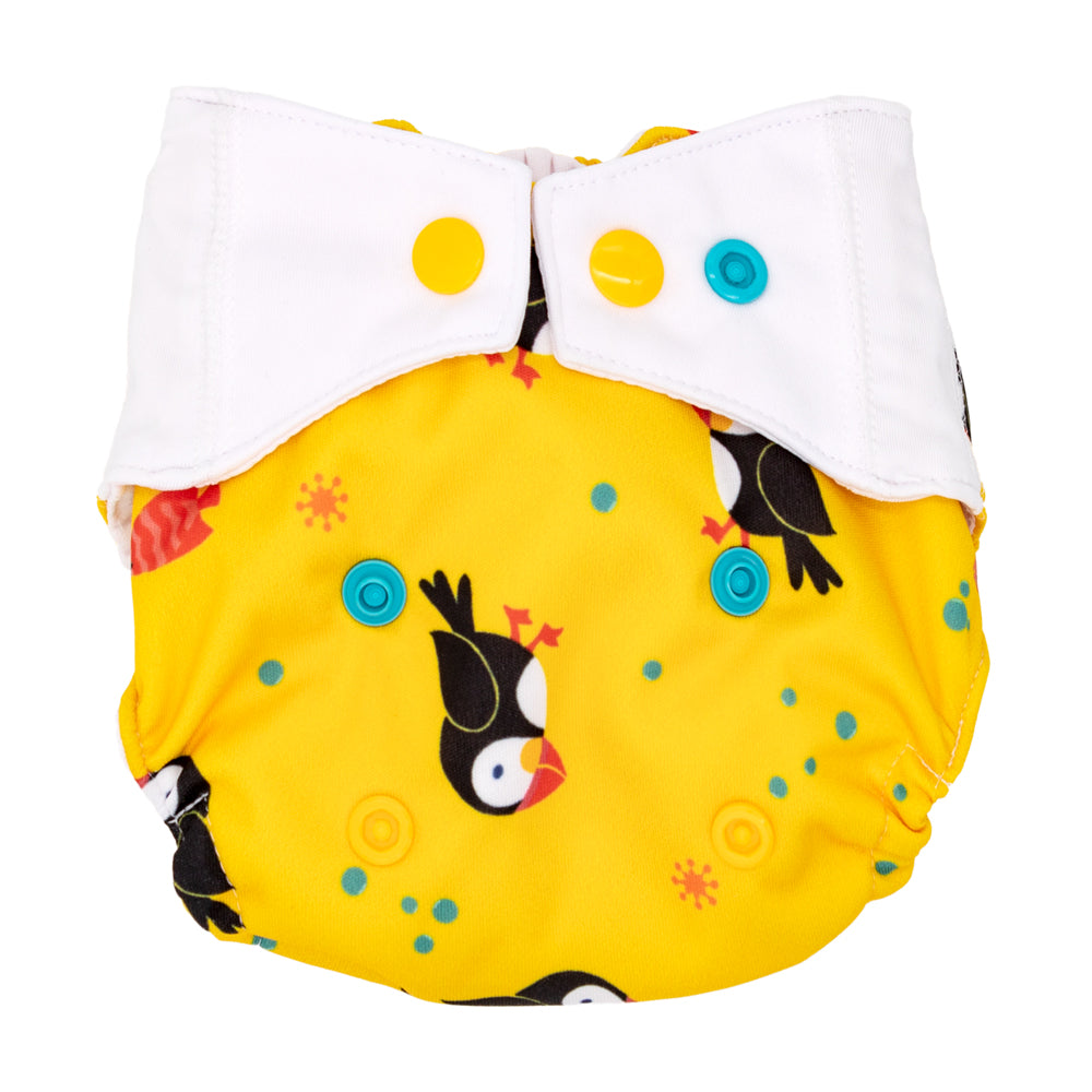 MommyMouse Überhosen (Newborn, One Size, XL) - Puffins - Stoffwindel Überhosen, Prefolds, Windelhose, Windelüberhose, Stoffwindelüberhose (Druckies)