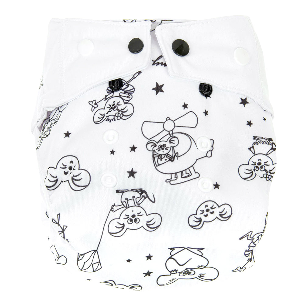 Mommy Mouse - Überhose mit extra weichem Beinabschluss - One Size - White