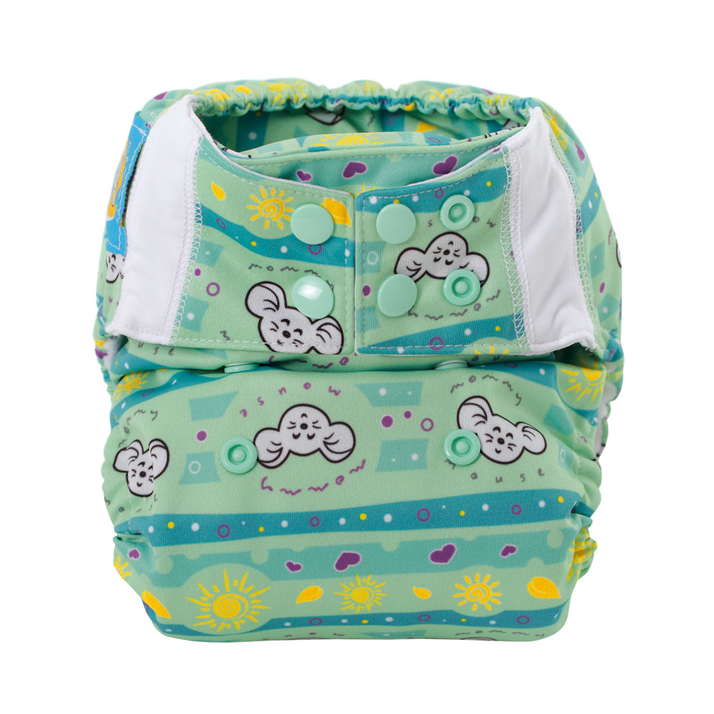 Mommy Mouse Taschenwindel - One Size - Sunshine (ohne Einlagen) - Pocket-Windel mit langlebigem Druckknopfverschluss