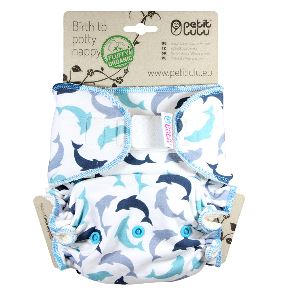 Petit Lulu – Fluffy Organic Höschenwindel – One Size (4–15 kg) – Druckknopf oder Klett