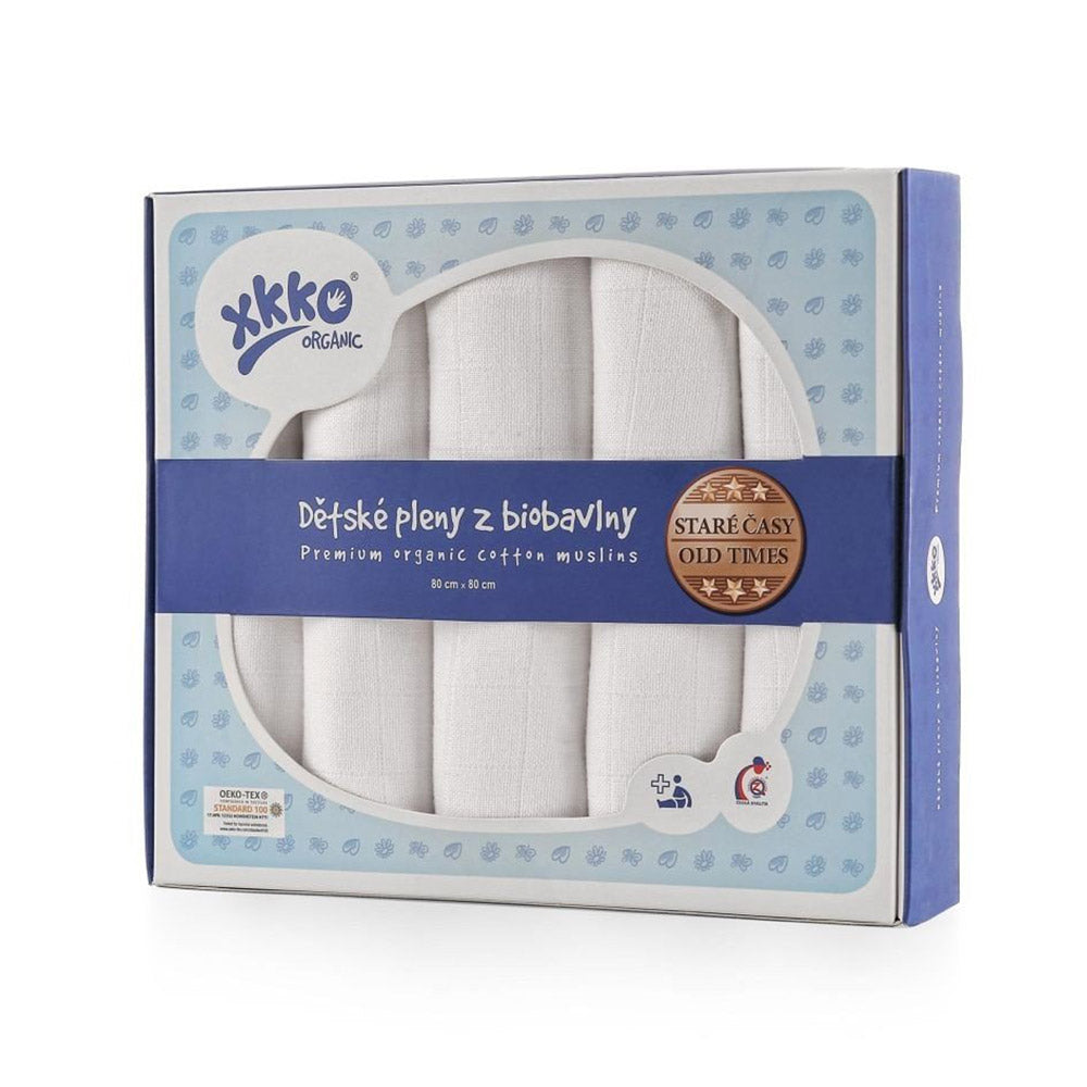 XKKO - Organic Mullwindeln - 100% Bio-Baumwolle (Alte Zeiten) - 80x80cm