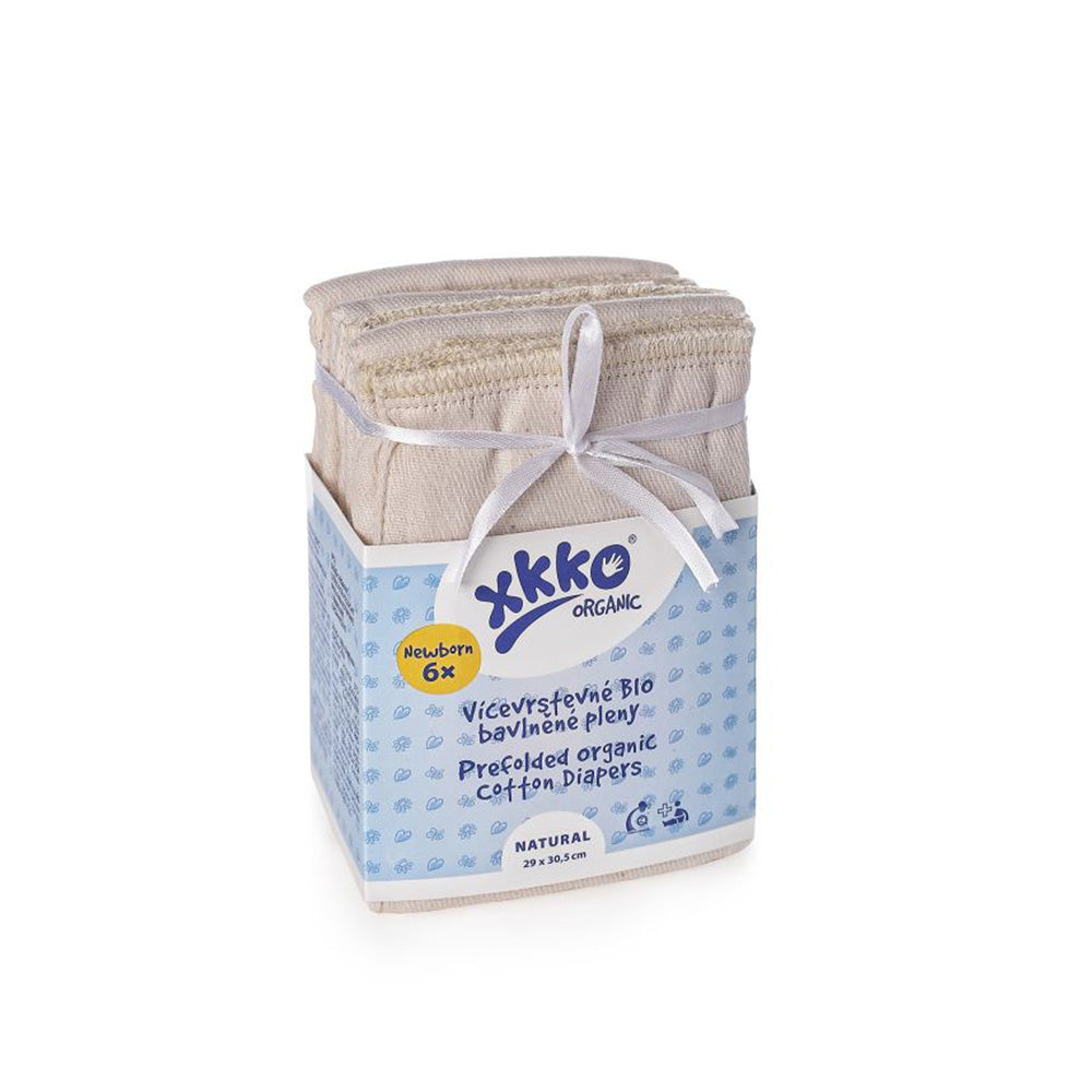 XKKO - Prefolds - 100% Bio-Baumwolle - 6 Stück - versch. Größen