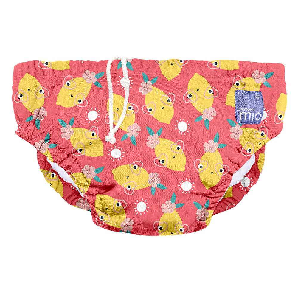 Bambino Mio waschbare Schwimmwindel im Design Lemon Twist (Koralle mit Zitronen), Größen S bis XL