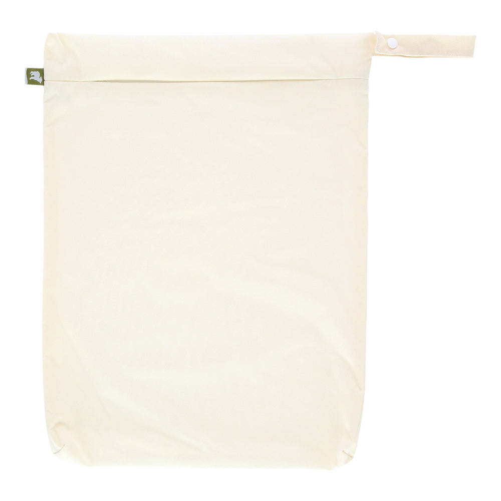 Little Lamb Hanging Nappy Pail XL im Design Cream (Cremeweiß), von vorn mit Reißverschluss und Schlaufe