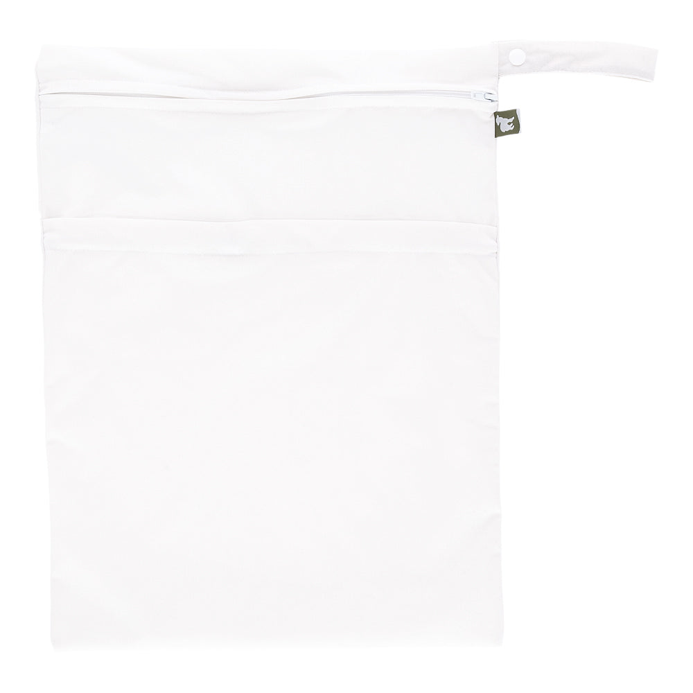 Little Lamb Nasstasche Größe L im Design White (Weiß), von vorn mit Trockenfach und Schlaufe
