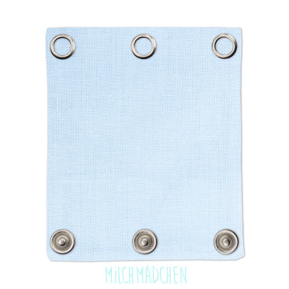 Milchmädchen Bodyverlängerung (Bodyerweiterung) einzeln im Design Hellblau – Größe 3 (Druckknopf Ø 9,7 mm)