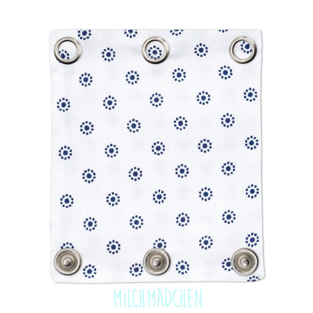Milchmädchen Bodyverlängerung (Bodyerweiterung) einzeln im Design Kreise Blau – Größe 3 (Druckknopf Ø 9,7 mm)