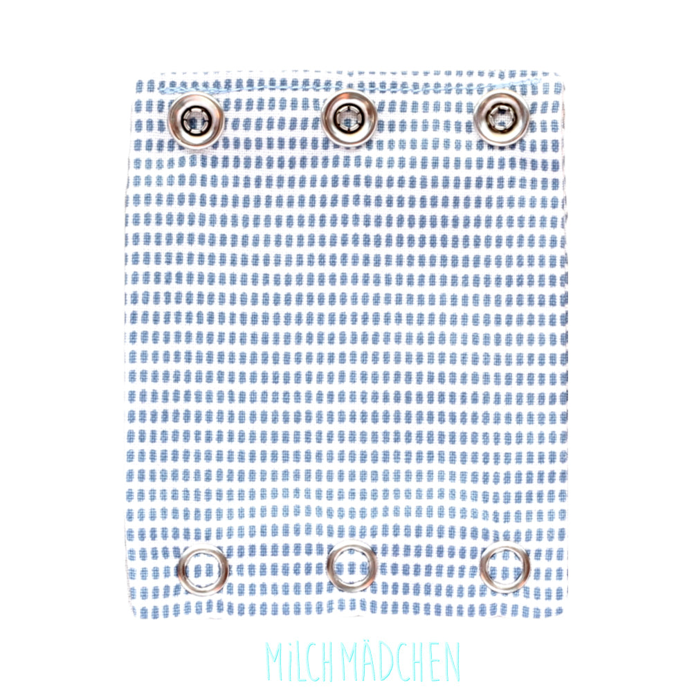 Milchmädchen Bodyverlängerung (Bodyerweiterung) einzeln im Design Matrix Blau – Größe 2 (Druckknopf Ø 9,1 mm)
