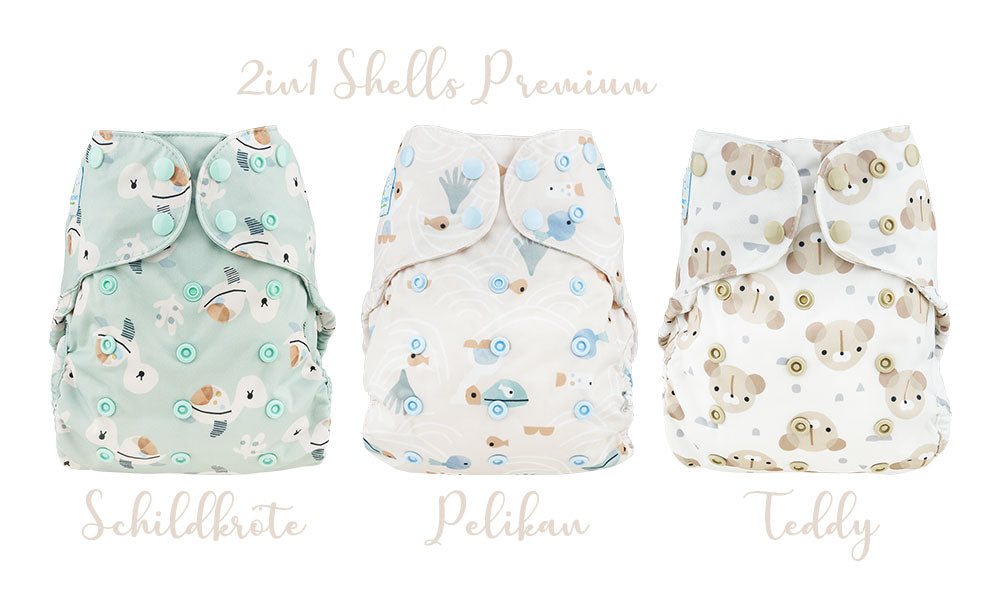 Blümchen - Eco Shell Überhose (2in1) - Druckverschluss - One Size (3-16 kg)