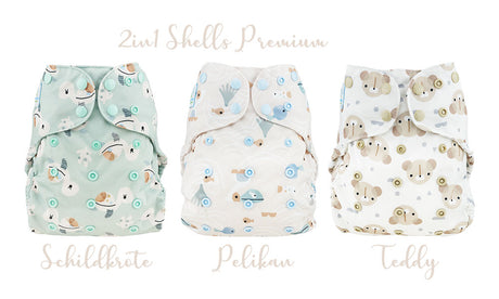 Blümchen - Eco Shell Überhose (2in1) - Druckverschluss - One Size (3-16 kg)