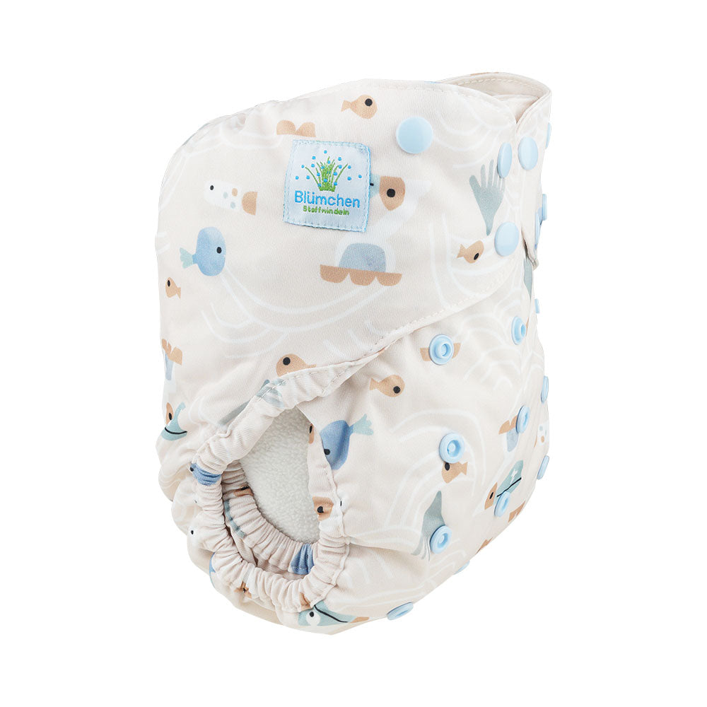 Blümchen - Eco Shell Überhose (2in1) - Druckverschluss - One Size (3-16 kg)