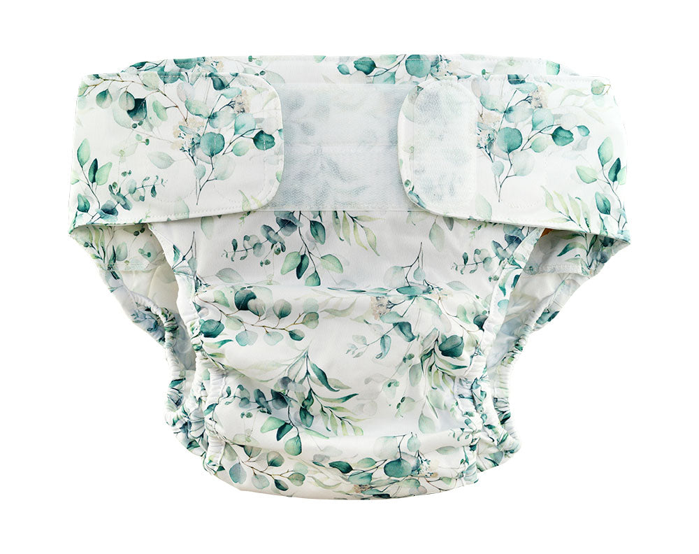 Blümchen - Kinder & Erwachsenen Stoffwindel V2 (2in1-Inkontinenz-Windel) - Floral (Weiß) - Blümchen - 2in1 Jugend- und Erwachseneninkontinenzhose (ohne Einlage). Innovativ, mit hohem Tragekomfort, nachhaltig und diskret.
