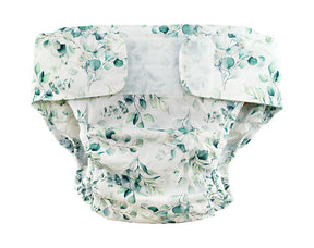 Blümchen - Kinder & Erwachsenen Stoffwindel V2 (2in1-Inkontinenz-Windel) - Floral (Weiß) - Blümchen - 2in1 Jugend- und Erwachseneninkontinenzhose (ohne Einlage). Innovativ, mit hohem Tragekomfort, nachhaltig und diskret.
