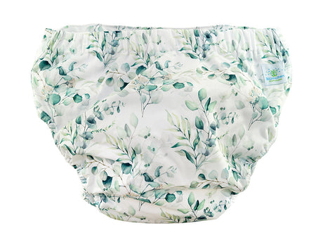 Blümchen - Kinder & Erwachsenen Stoffwindel V2 (2in1-Inkontinenz-Windel) - Floral (Weiß)