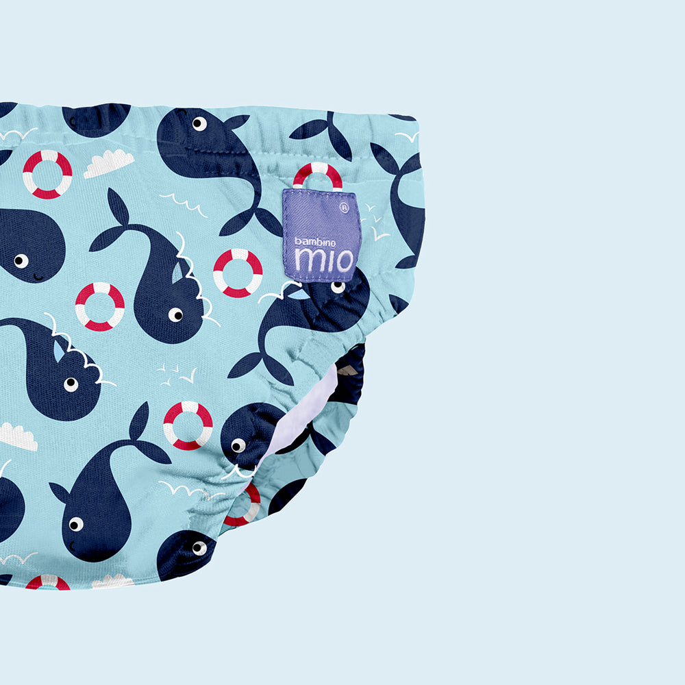 Bambino Mio - waschbare Schwimmwindel - Whale Wharf (S-XL)