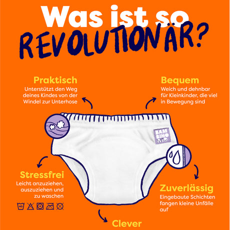 Bambino Mio - revolutionary Trainers (Baumwoll-Höschen) X-Naht - Fuzz - Töpfchenhose, Windelfrei, Toilettentraining