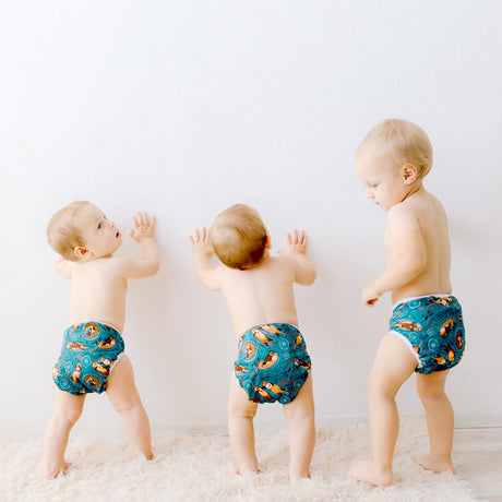 Bamboolik - DUO Überhosen - Newborn (2-6 kg) - doppelte Beinbündchen - Klettverschluss