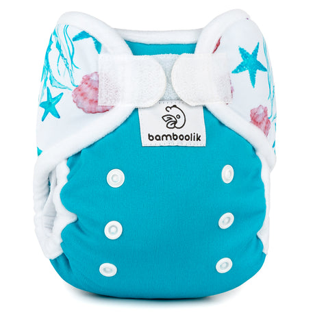 Bamboolik - DUO Überhosen - Newborn (2-6 kg) - doppelte Beinbündchen - Klettverschluss