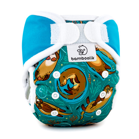 Bamboolik - DUO Überhosen - Newborn (2-6 kg) - doppelte Beinbündchen - Klettverschluss