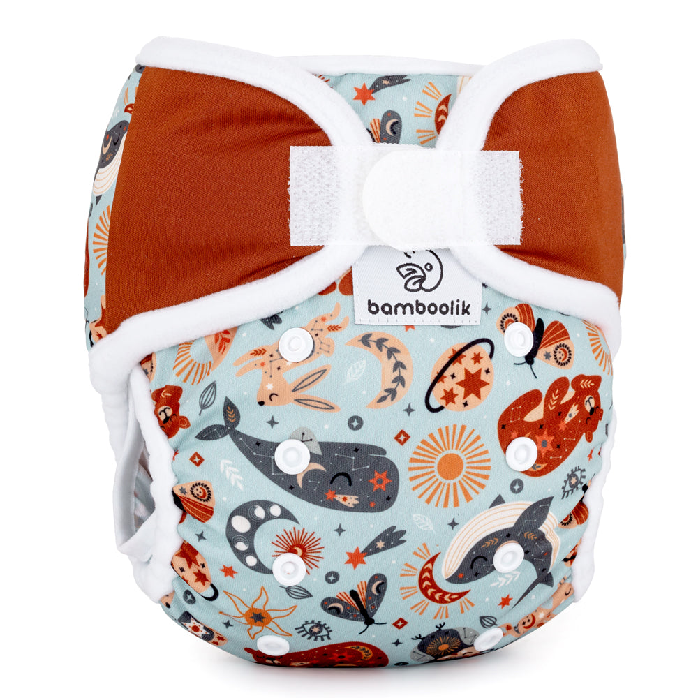 Bamboolik - DUO Überhosen - Newborn (2-6 kg) - doppelte Beinbündchen - Klettverschluss