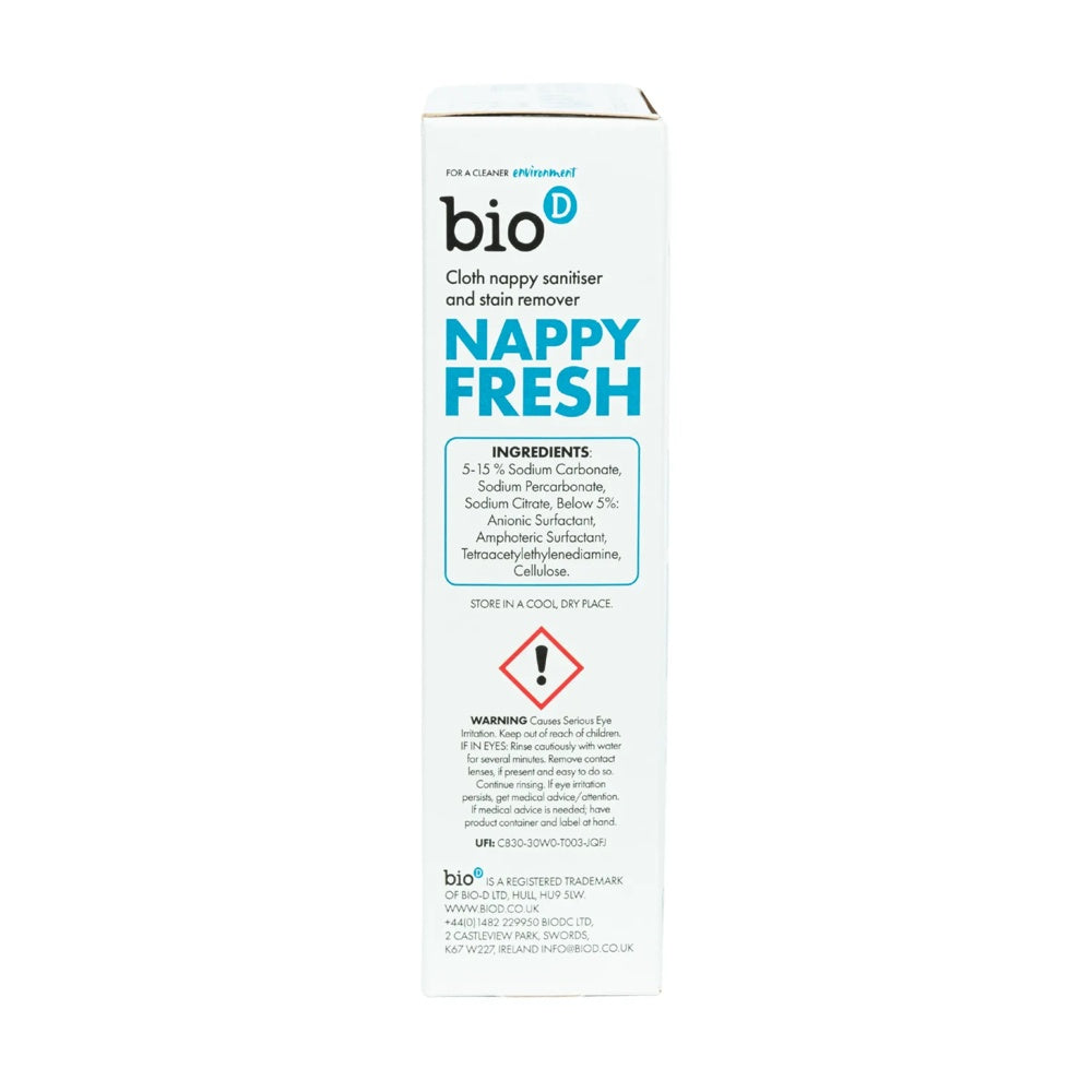 Bio-D - Nappy Fresh 500 g - Hygienepulver für Stoffwindeln & Kindertextilien