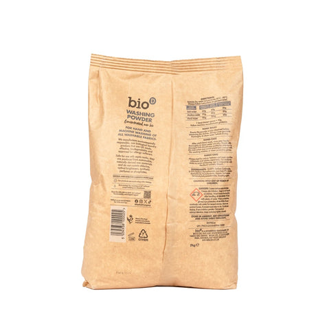 Bio-D Waschpulver – Verpackung mit Produktinformationen
