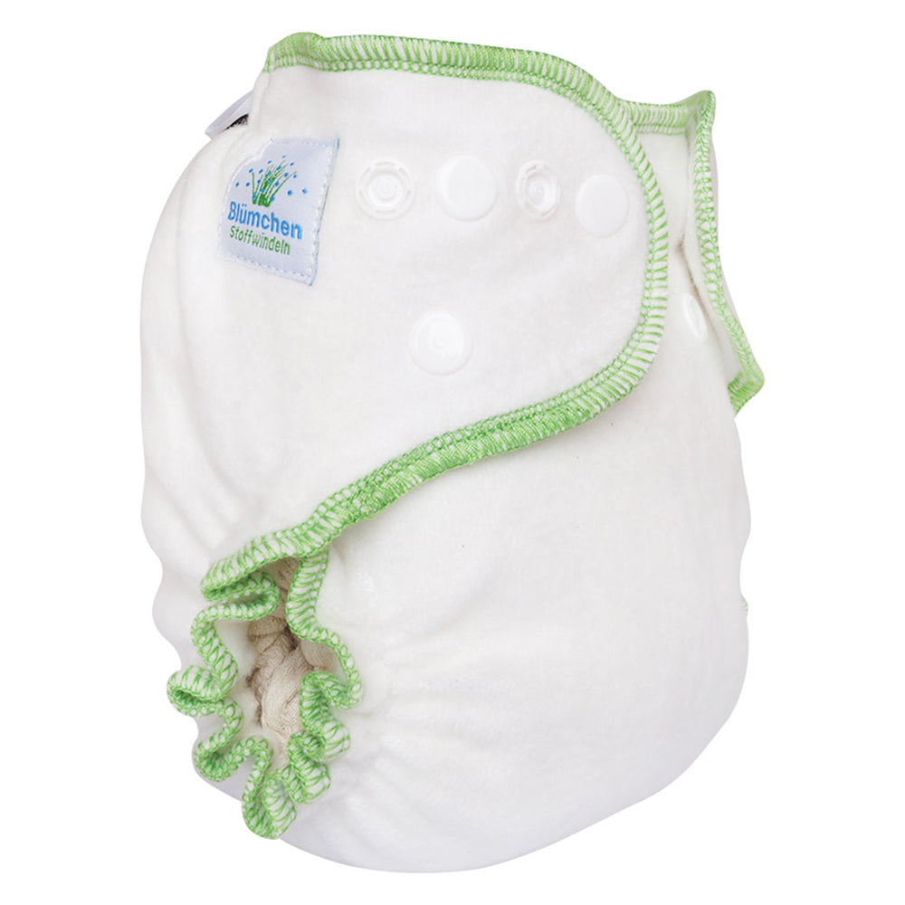 Blümchen - Höschenwindel Kuschelwindel mit Rüsche - Newborn, Small, One Size