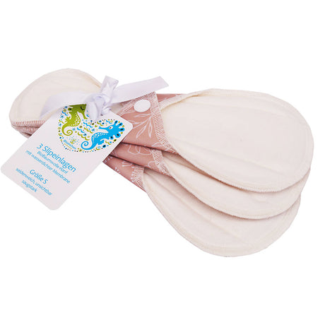 Blümchen - auslaufsichere Slip-Einlage (Menstruations-Binde) - Floral (Rosa) Bio-Baumwolle - 3 Stück