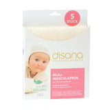 Disana - waschbare Mullwaschlappen - Feuchttücher- 25x25 cm - (5 Stück)