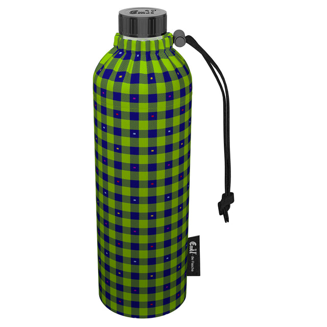 Emil die Flasche (750ml) - Komplettset (Bio-Baumwolle-Überzug) Weithals - Karo