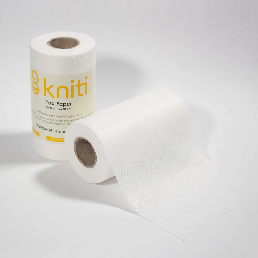 Kniti - Poo-Paper (16x30 cm | min. 50 Blatt pro Rolle) - unser Windelvlies für Deine kniti