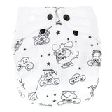 Mommy Mouse SIO-Stoffwindel (Snap in One) mit extra weichem Beinabschluss - One Size - White (ohne Einlagen)
