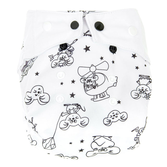 Mommy Mouse - Überhose mit extra weichem Beinabschluss - One Size - White