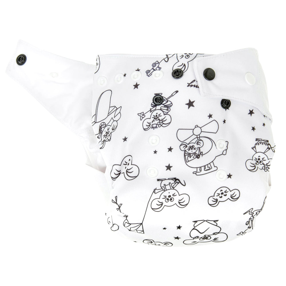Mommy Mouse - SIO-Überhose  (weiche Beinbündchen) - One Size - White