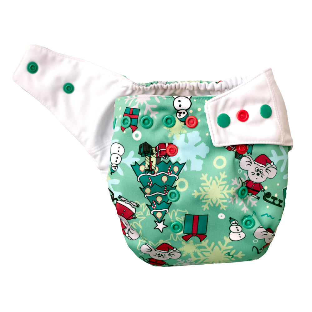 Mommy Mouse - Komplettwindel (AIO) - One Size (6-16 kg) - Christmas
