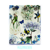 Milchmädchen - Bodyerweiterung (Bodyverlängerung) - Blumen Mädchen Blau - Luxus Qualität, beste Stoffe - 100% Bio-Baumwolle