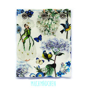 Milchmädchen - Bodyerweiterung (Bodyverlängerung) - Blumen Mädchen Blau - Luxus Qualität, beste Stoffe - 100% Bio-Baumwolle