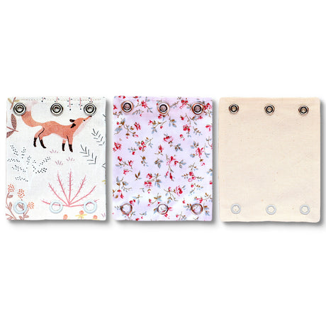 Milchmädchen - Bodyerweiterung/-verlängerung  -  in tollen Designs - 3 Stück in 3 Druckknopfgrößen