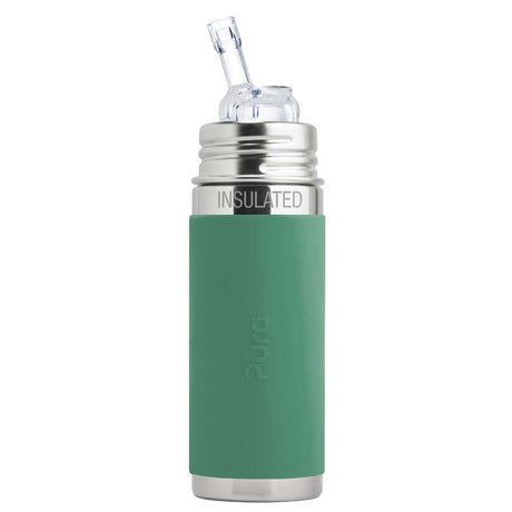 Pura Kiki ISO-Trinkflasche 260ml - mit Strohhalm Aufsatz, Schutzkappe und Sleeve