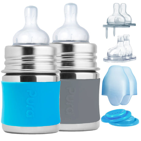 Pura Kiki Trinkflasche - Geschenkset - 2x 150ml Flaschen (inkl. 5x Zubehör)