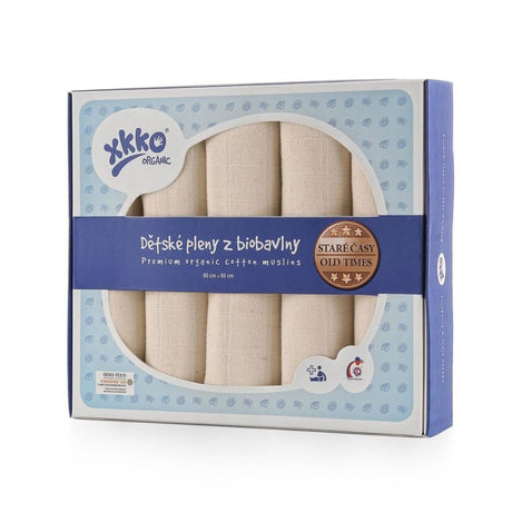 XKKO - Organic Mullwindeln - 100% Bio-Baumwolle (Alte Zeiten) - 80x80cm