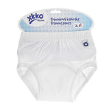 XKKO Trainer - 100% Bio-Baumwolle - Weiß. Der XKKO Trainer besteht aus 100% zertifizierter Bio-Baumwolle. Im Nässebereich ist die Trainingsunterhose durch einen Saugkern aus Baumwollfrottee und nässeundurchlässigem PUL verstärkt.