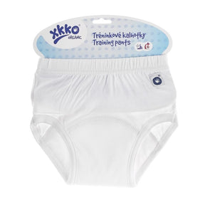 XKKO Trainer - 100% Bio-Baumwolle - Weiß. Der XKKO Trainer besteht aus 100% zertifizierter Bio-Baumwolle. Im Nässebereich ist die Trainingsunterhose durch einen Saugkern aus Baumwollfrottee und nässeundurchlässigem PUL verstärkt.