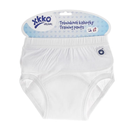 XKKO Trainer - 100% Bio-Baumwolle - Weiß. Der XKKO Trainer besteht aus 100% zertifizierter Bio-Baumwolle. Im Nässebereich ist die Trainingsunterhose durch einen Saugkern aus Baumwollfrottee und nässeundurchlässigem PUL verstärkt.