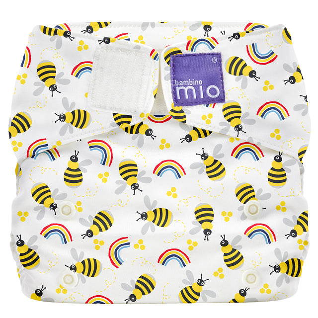 Bambino Mio MioSolo All-in-One Stoffwindel One Size im Design Honeybee Hive von vorn