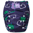 Bambino Mio Revolutionary wiederverwendbare AIO Windel One Size im Design Woosh (Navy mit Blättern)