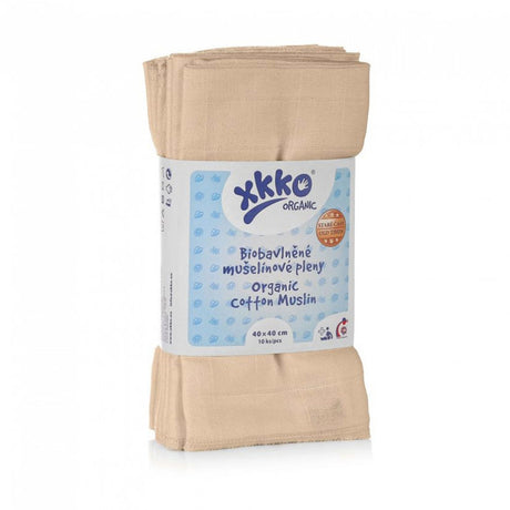XKKO Mullwindel - 100% Bio-Baumwolle - (10 Stück) - 40x40cm Windeltücher, Stoffwindel-Einlagen, Mull-Handtücher, Spucktücher