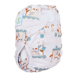 Blümchen Eco Shell 2in1 Newborn mit Klettverschluss im Design Cozy Lakeside, Seitenansicht mit Vögeln auf Hellrosa